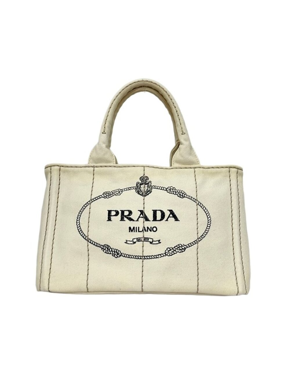 Prada Tote Bag Canapa Ivory